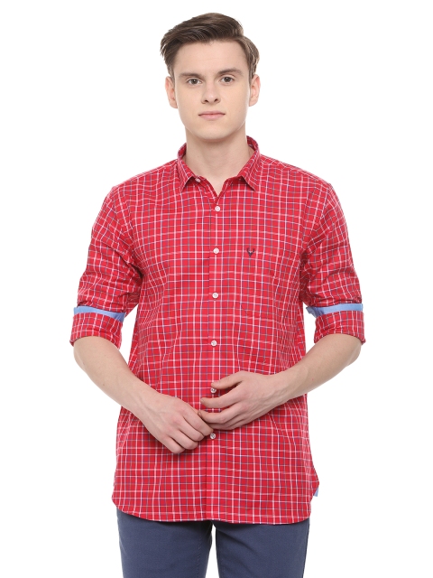 

Allen Solly Men Red Slim Fit Checked Casual Shirt