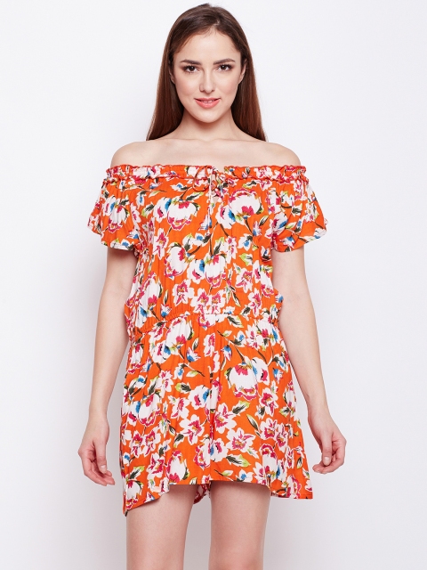 

Oxolloxo Orange Printed Playsuit