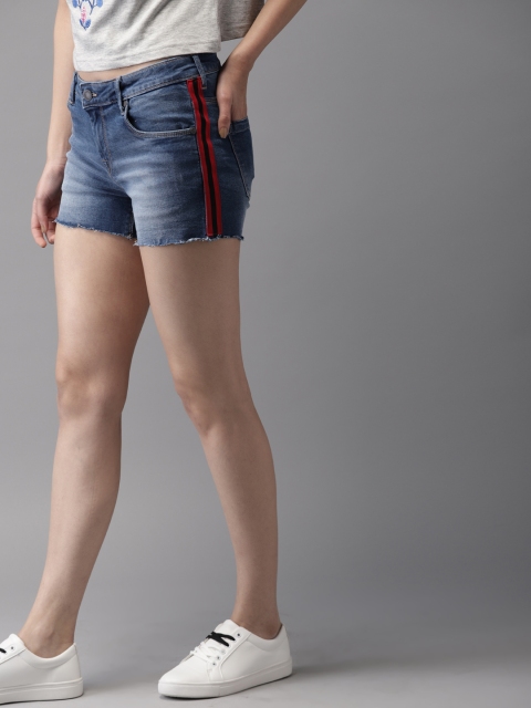 

Moda Rapido Women Blue Washed Regular Fit Denim Shorts