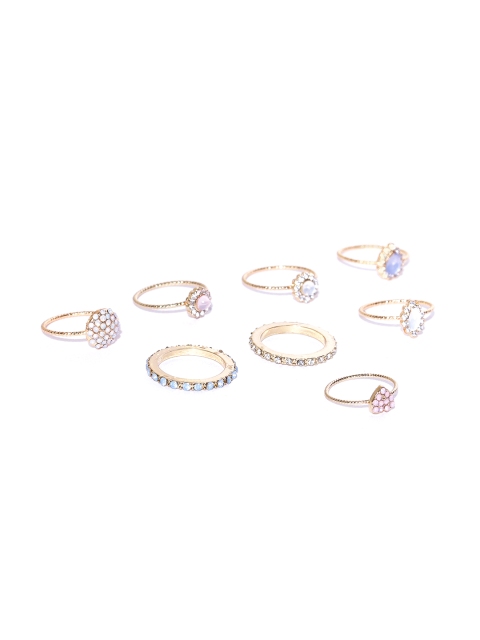 

KARATCART Women Set of 8 Gold-Plated Finger Rings