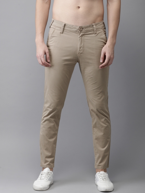 

HERE&NOW Men Beige Regular Fit Solid Chinos