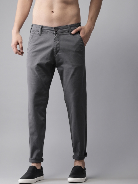 

Moda Rapido Men Grey Regular Fit Solid Chinos