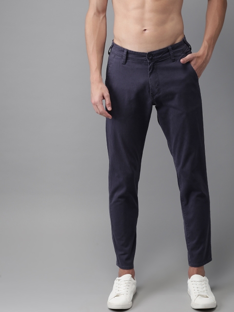 

HERE&NOW Men Navy Blue Slim Fit Solid Chinos