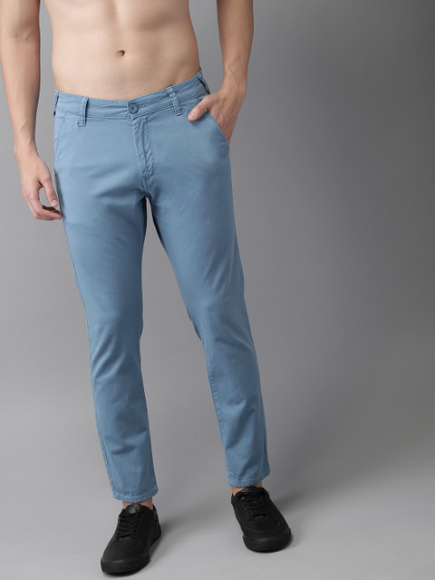 

HERE&NOW Men Blue Slim Fit Solid Chinos