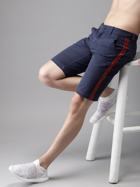 

Moda Rapido Men Blue Solid Slim Fit Chino Shorts