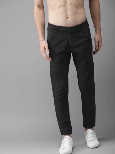 

HERE&NOW Men Black Solid Chinos