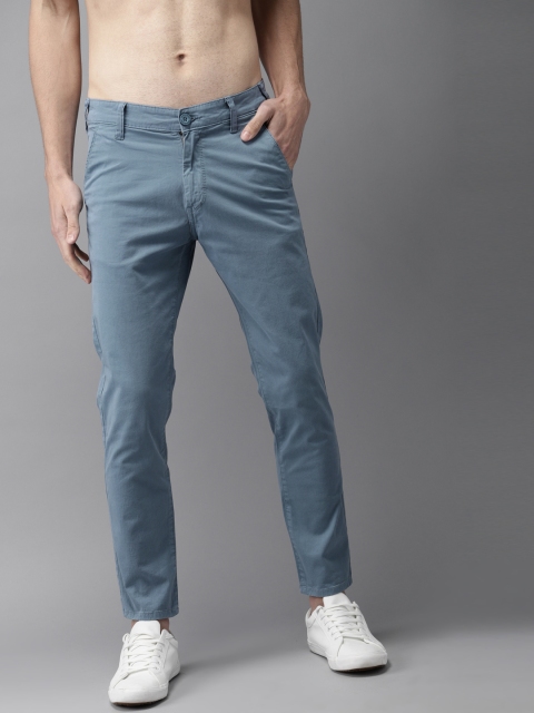 

HERE&NOW Men Blue Slim Fit Solid Chinos