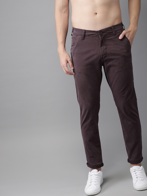 

HERE&NOW Men Brown Slim Fit Solid Chinos