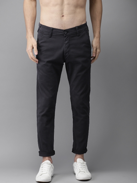 

HERE&NOW Men Black Slim Fit Solid Chinos