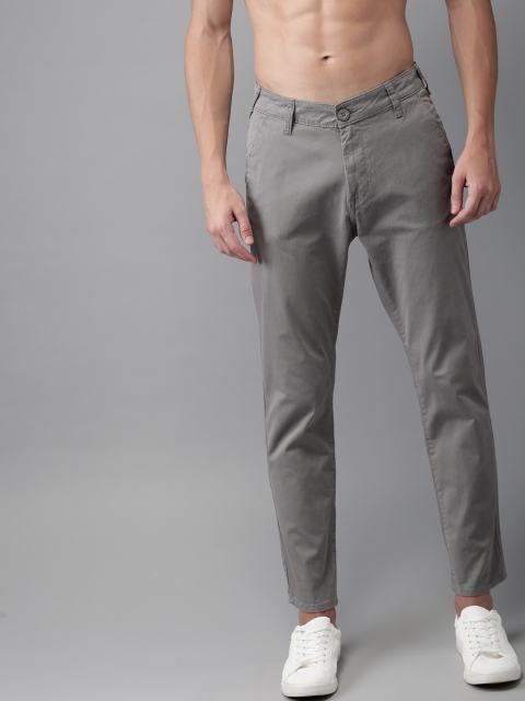 

HERE&NOW Men Grey Slim Fit Solid Chinos