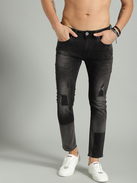 

Roadster Men Black Skinny Fit Mid-Rise Mildly Distressed Stretchable Jeans