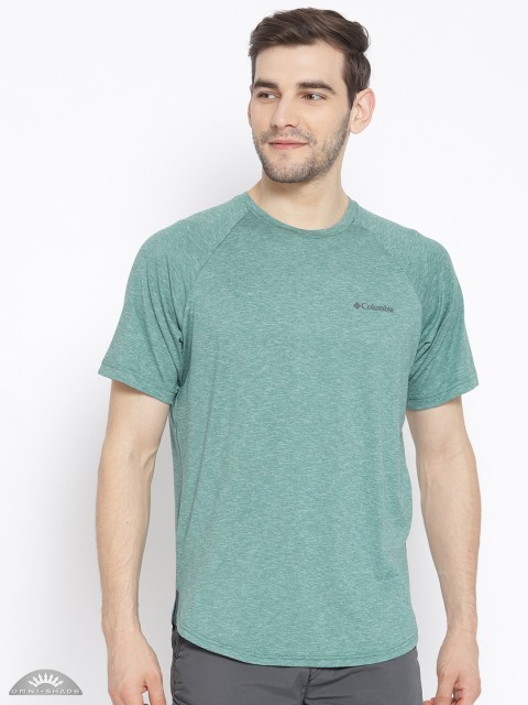 

Columbia Men Green Solid Tech Trail II Crew Neck T-shirt