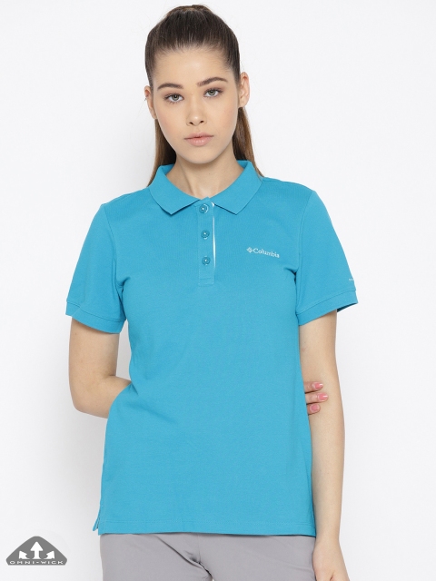 

Columbia Blue Cascade Range Solid Polo T-shirt