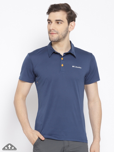 

Columbia Men Navy Blue Solid Triple Canyon Tech Polo T-shirt