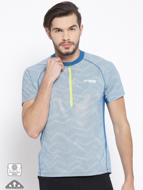 

Columbia Men Blue & White Printed F.K.T. II T-Shirt