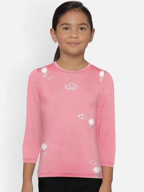 

Gini and Jony Girls Pink Printed T-shirt