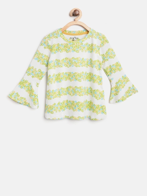 

Palm Tree Girls White & Green Printed Top
