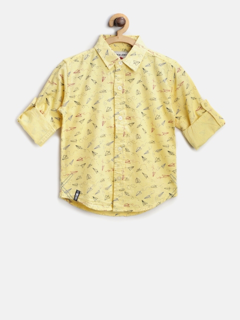 

Gini and Jony Boys Yellow Regular Fit Printed Casual Shirt
