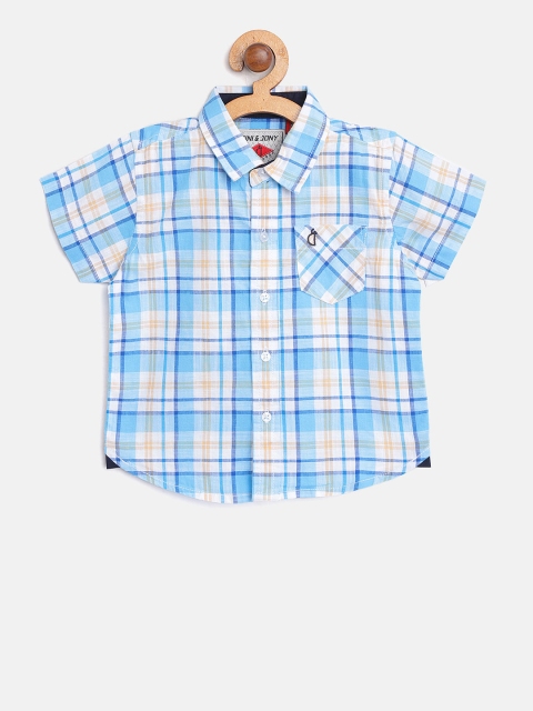 

Gini and Jony Boys Blue & White Regular Fit Checked Casual Shirt