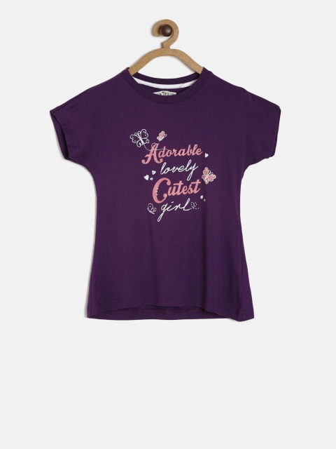 

Palm Tree Girls Purple Printed Top