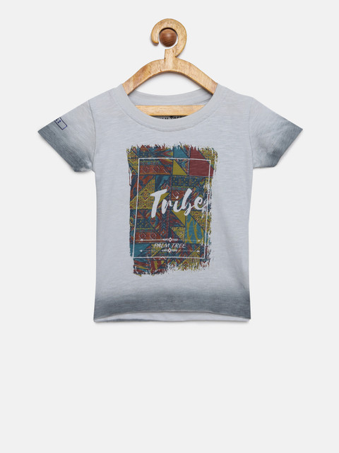 

Palm Tree Boys Grey Printed Round Neck T-shirt
