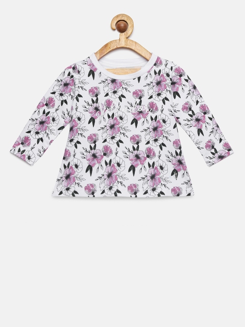 

Gini and Jony Girls White Printed A-Line Top