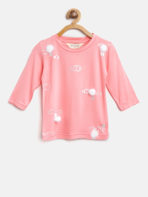 

Gini and Jony Girls Pink Printed Top