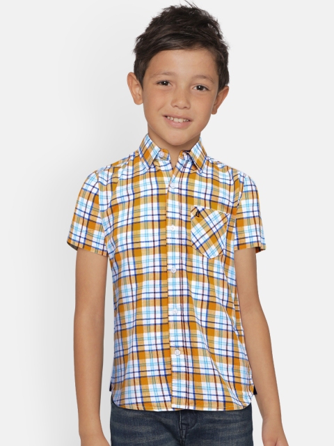 

Gini and Jony Boys Yellow & White Regular Fit Checked Casual Shirt