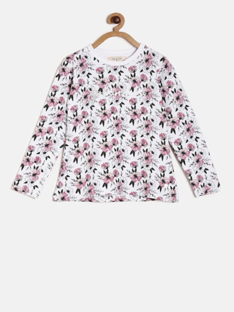 

Gini and Jony Girls White Printed Top