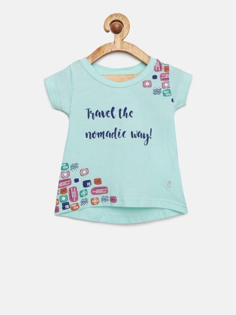

Gini and Jony Girls Green Printed T-shirt