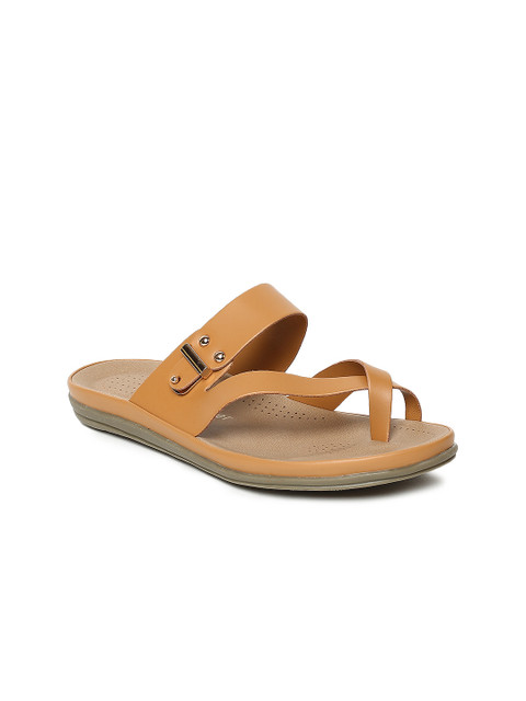 

Ginger by Lifestyle Women Camel Brown Solid One Toe Flats