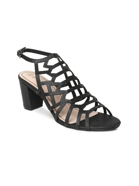 

Ginger by Lifestyle Women Black Solid Heeled Sandals