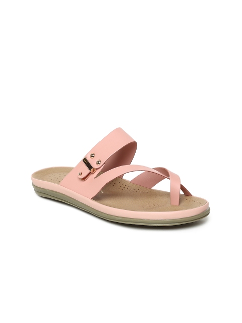 

Ginger by Lifestyle Women Peach-Coloured Solid One Toe Flats
