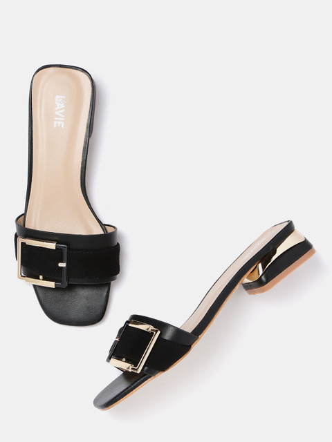 

Lavie Women Black Solid Open Toe Flats