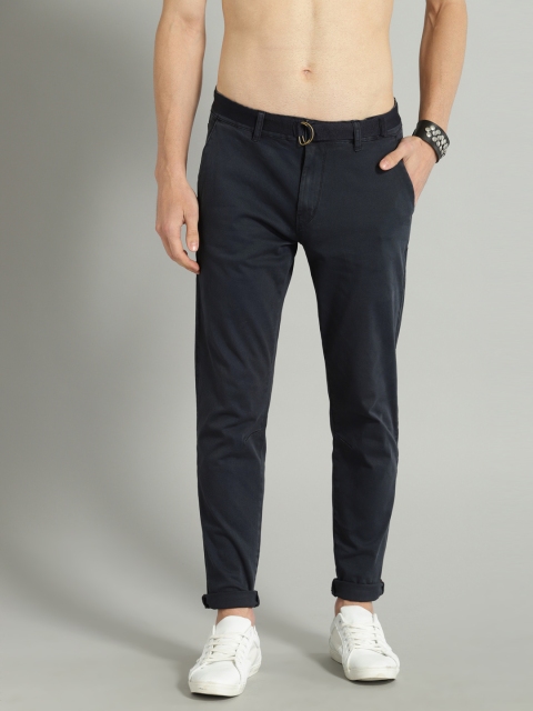 

Roadster Men Navy Blue Regular Fit Solid Chinos