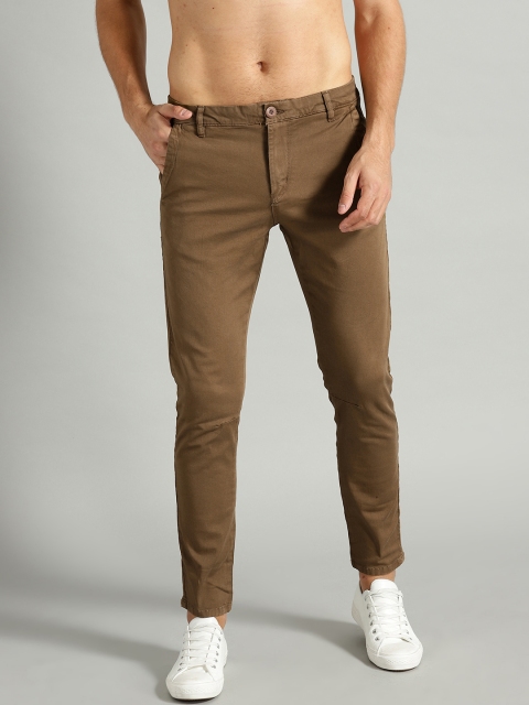 

Roadster Men Olive Brown Regular Fit Solid Trousers
