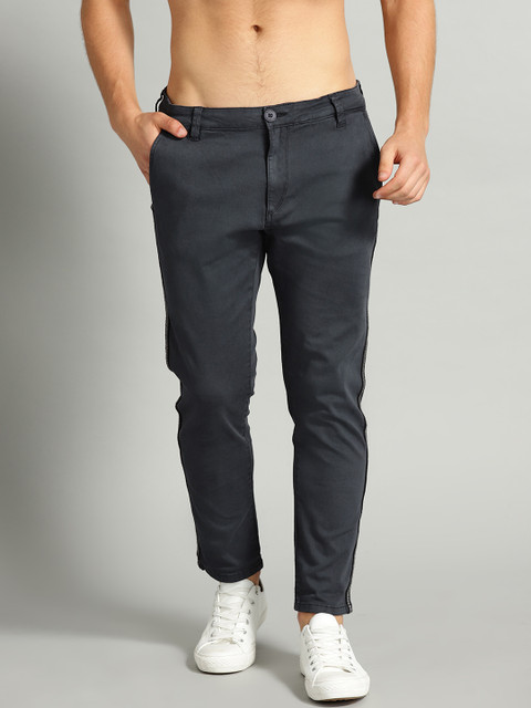 

Roadster Men Navy Blue Regular Fit Solid Trousers