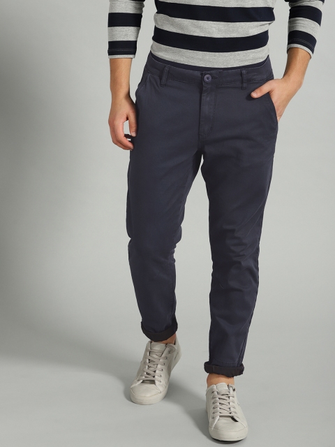 

Roadster Men Navy Blue Regular Fit Solid Chinos