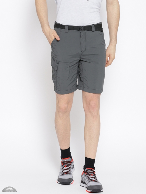 

Columbia Men Charcoal Grey Solid Battle Ridge ll Cargo Shorts