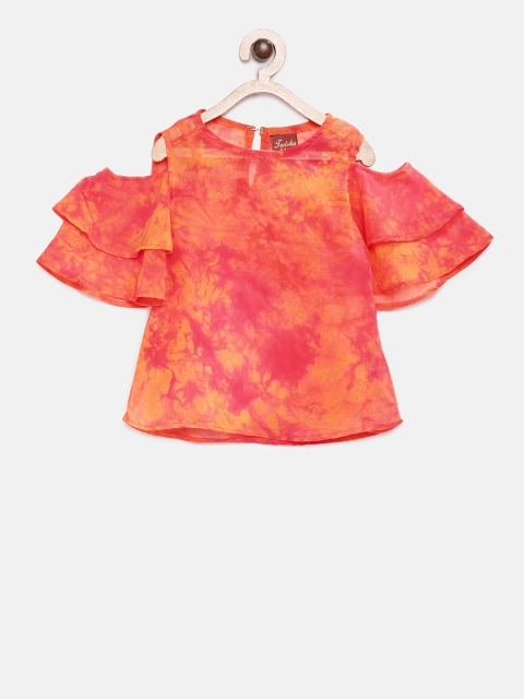 

Twisha Girls Orange Printed Top