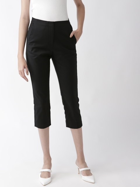 

Marks & Spencer Women Black Slim Fit Solid Regular Trousers
