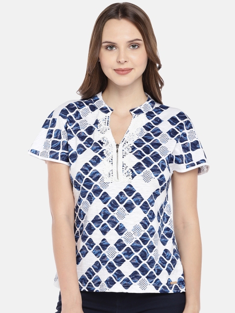 

Manola Women Blue Self Design Top