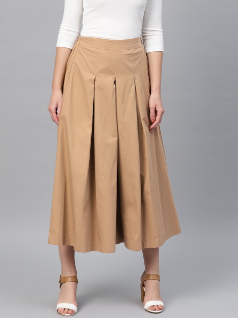 

SASSAFRAS Women Brown Flared Solid Culottes