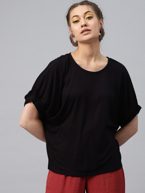 

SASSAFRAS Women Black Solid Top