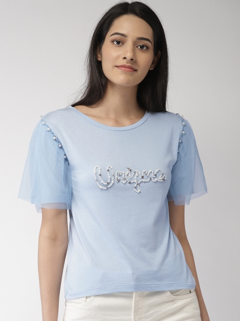 

Madame Women Blue Embellished Top