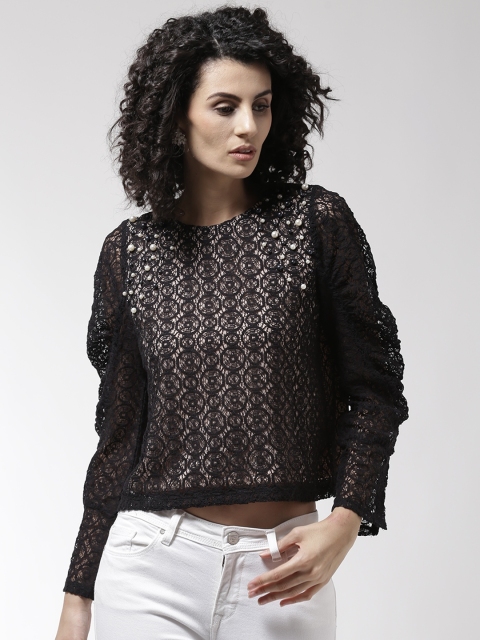 

Madame Women Black Lace Top