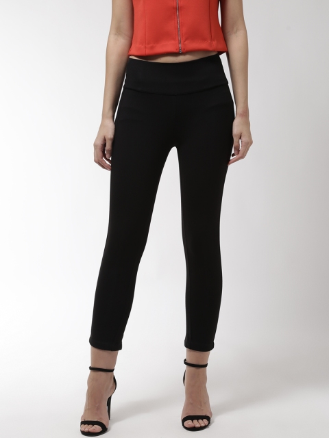 

Madame Women Black Solid Cropped Treggings