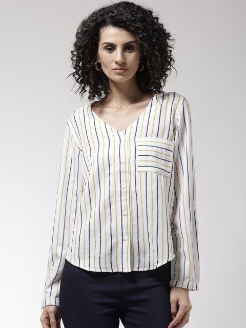 

Madame Women White Striped Top