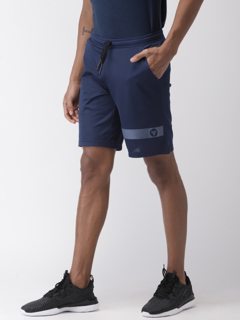 2GO Men Navy Blue Solid Regular Fit Sports Shorts