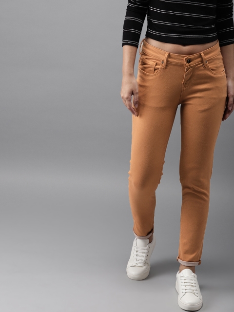 

HERE&NOW Women Tan Skinny Fit Mid-Rise Clean Look Stretchable Jeans